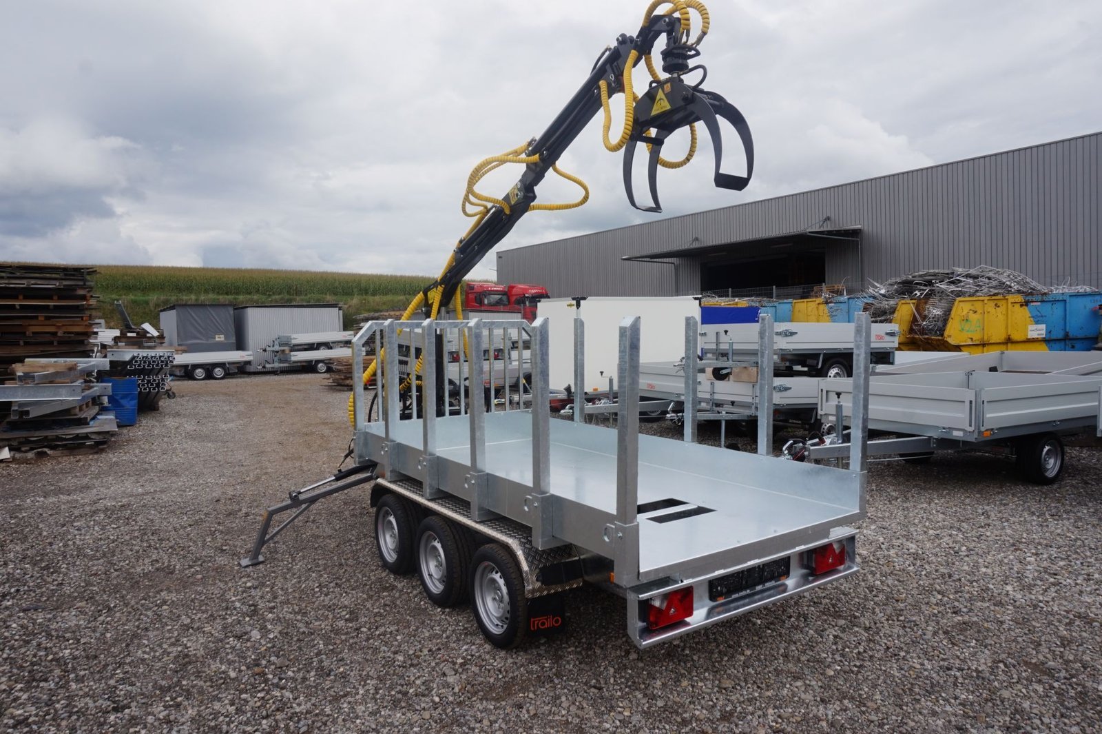 PKW Anhänger Holztransportanhänger HT353017-K mit Ladekran Jansen, Ladefläche (zwischen Rungen) ca. 3.00 x 1,49m – Image 2