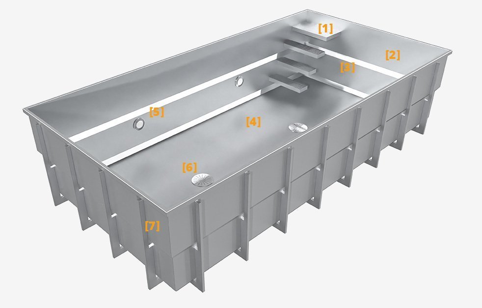 Piscine en acier inoxydable INOX avec skimmer – Image 7