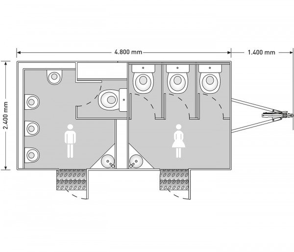 Remorque sanitaire 4 WC 4 urinoirs 2 lavabos – Image 3