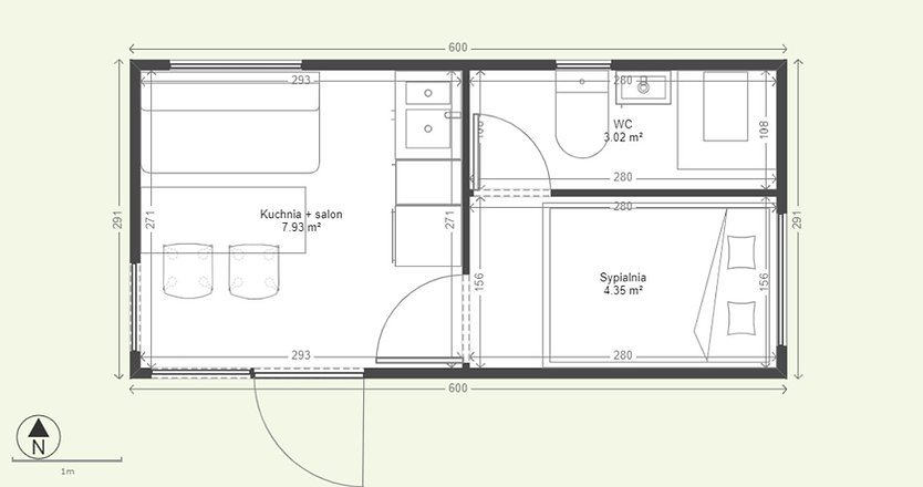 Chalet mobile sur roues avec salle de bain et cuisine 17 m² – 6×2,9 m – Image 22
