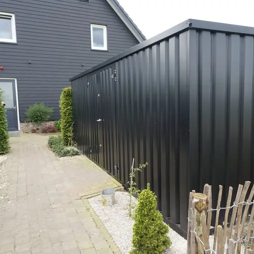 Conteneur démontable noir 6 x 2 mètres – avec double porte sur le côté 6 mètres – Image 2