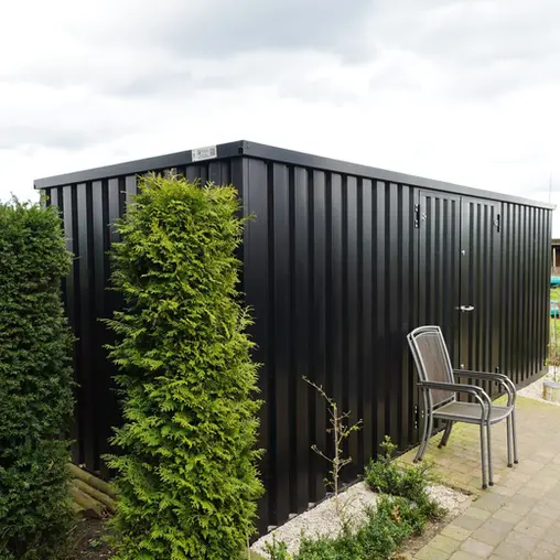 Conteneur démontable noir 6 x 2 mètres – avec double porte sur le côté 6 mètres – Image 5