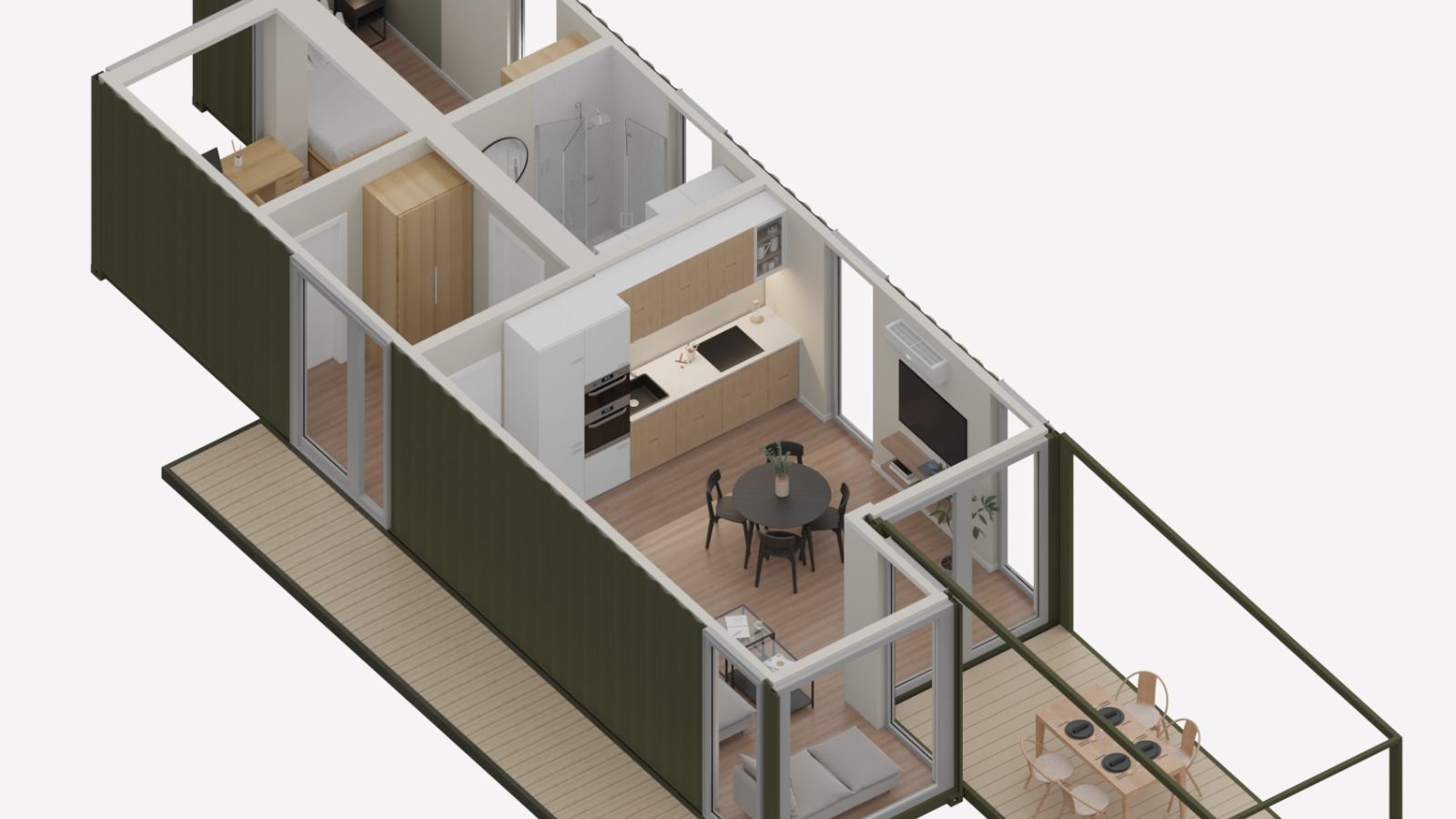 Maison en container d'expédition de 40 pieds de long – Image 7