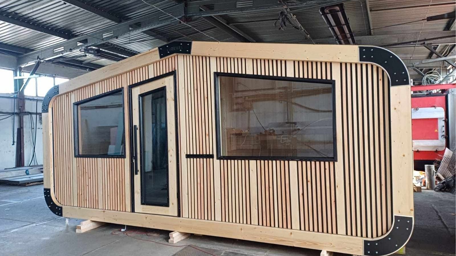 Sauna en bois de 11 m² avec espace de repos – Image 9