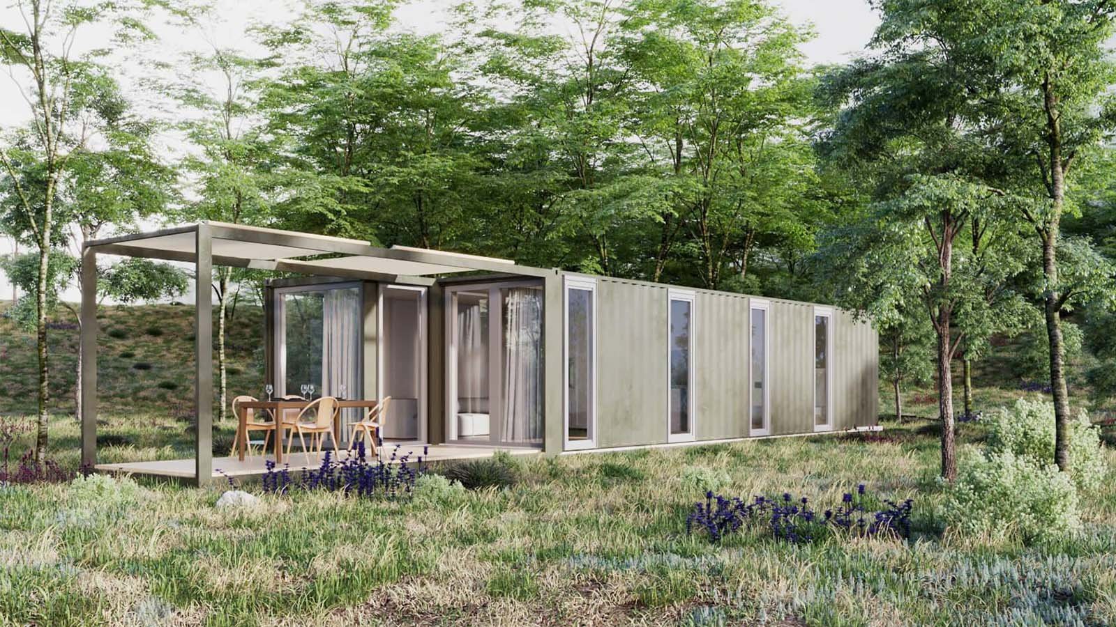 Maison en container d'expédition de 40 pieds de long – Image 5