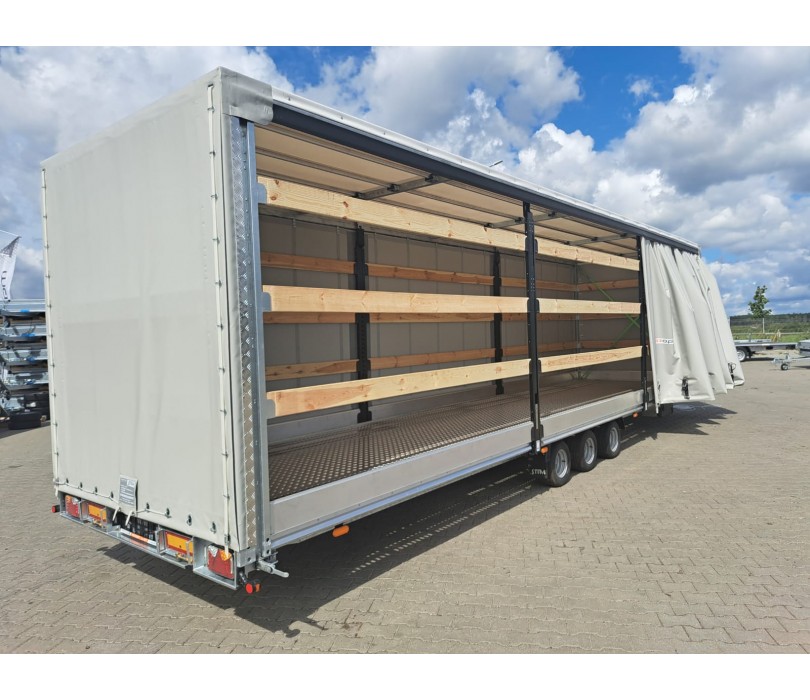 Remorque porte-voitures STIM avec rideau coulissant, PTAC 3500 kg, avec treuil électrique – Image 4