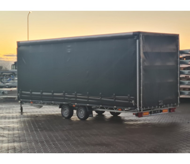 Remorque porte-voitures 620 x 210 x 240 cm avec rideaux coulissants sur 2 côtés, poids total autorisé en charge jusqu'à 3 500 kg, transporteur universel – Image 10