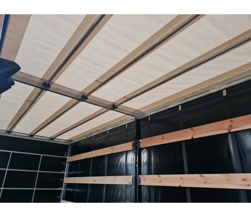 Remorque porte-voitures 620 x 210 x 240 cm avec rideaux coulissants sur 2 côtés, poids total autorisé en charge jusqu'à 3 500 kg, transporteur universel – Image 7